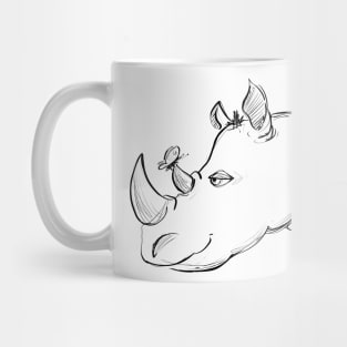 Rhino & Butterfly Mug